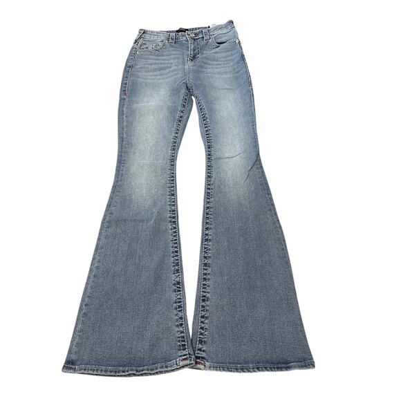 True Religion 207789 San Clemente Charlie HR Vintage Flare Jeans Size 28 New - Picture 2 of 9